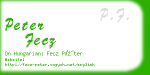 peter fecz business card